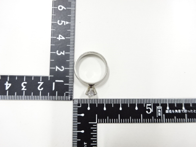  アンティーク　クリスタルガラス指輪　16号